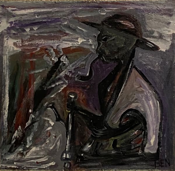 Ben Ajaero Cattle rearer, 1989 Oil on canvas 22X23 inches 1989