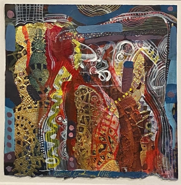 Khalid Kodi Excessive Narrative II, 2024 Mixed media on paper 6.5x6.5 inches Signed and dated