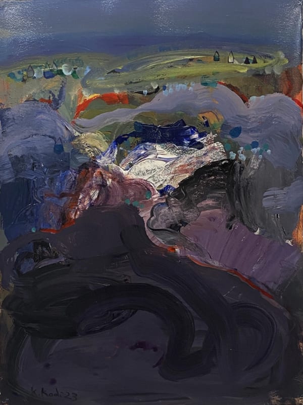 Khalid Kodi Shifting Horizon III, 2024 Mixed media on paper 30x22 inches Signed and dated