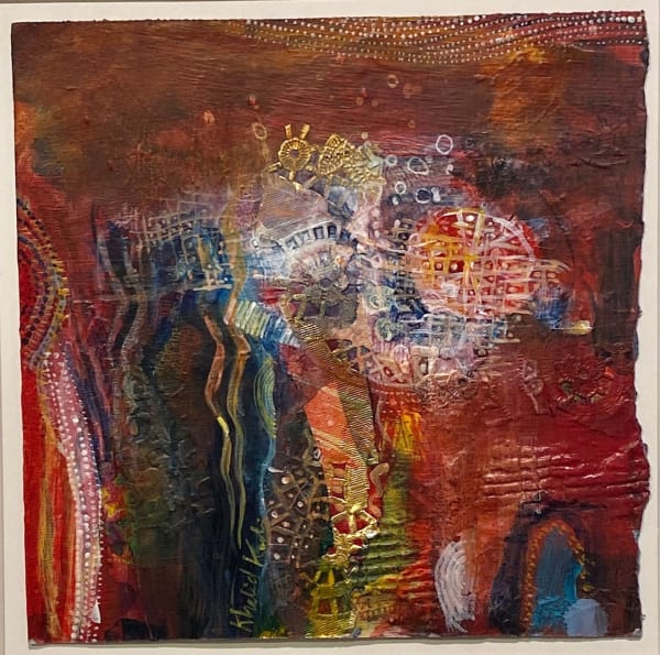 Khalid Kodi Excessive Narrative VI, 2024 Mixed media on paper 6.5x6.5 inches Signed and dated