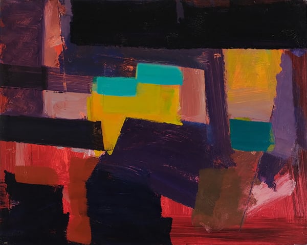 David Rich Quick step, slow burn , 2014-18 Oil, acrylic on wood panel 16x20 inches Signed and dated 2014-18 verso