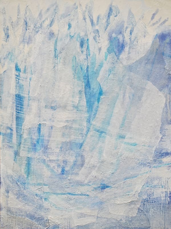 SoHyun Bae Penitents I, Nature of Water, 2017 rice paper and pure pigment on canvas 40x30 inches Signed and dated 2017