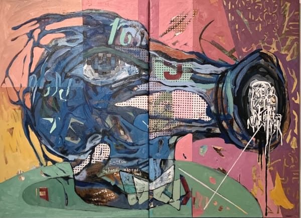 George Afedzi Hughes Blue Head Speaks , 2022 Blue Head Speaks, 2022 Acrylic and oil on canvas Signed and dated 2022