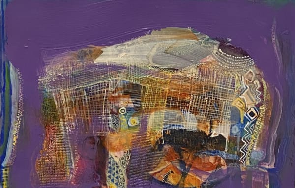 Khalid Kodi Excessive Narrative x, 2024 Mixed media on paper 10x14 inches Signed and dated