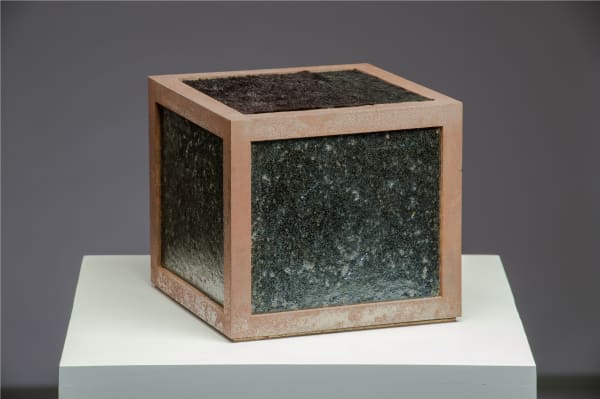 Donald Locke Black Monkey Box , 1975 Steel grid, fur and ceramic 11x8.5x8.5 inches