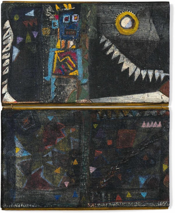 Afi Nayo Dom Robot, 2016 mixed media on board 12x9.5 inches