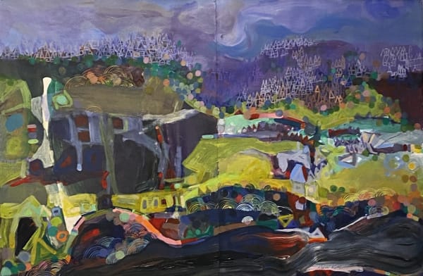 Khalid Kodi A Fifth Melody Fall I, 2023 Mixed media on paper 30x44 inches Signed and dated