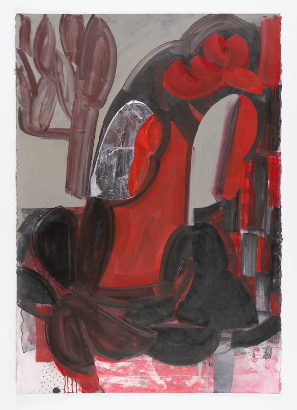 The Redness, 2023 signed, dated, titled acrylic, ink, silkscreen on paper 151.1 x 106.7 cm. 59 1/2 x 42 in.