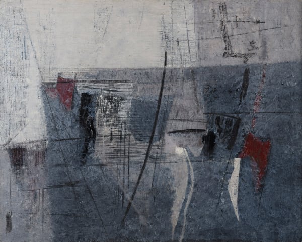 Bice Lazzari Gioco di luna, 1957 signature, place and date in oil on top left of verso oil on canvas 73 x 91.7 cm. 28 3/4 x 36 in.