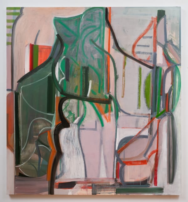 Queenie, 2023 signed, dated, titled verso acrylic, oil on linen 205.7 x 190.5 cm 81 x 75 in.