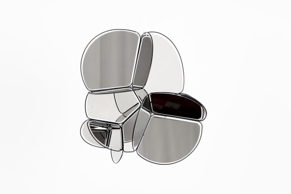 Tomás Saraceno Foam 18B/15p, 2019 Stainless steel, metal wire, mirror panels 57 x 50 x 50 cm Unique work