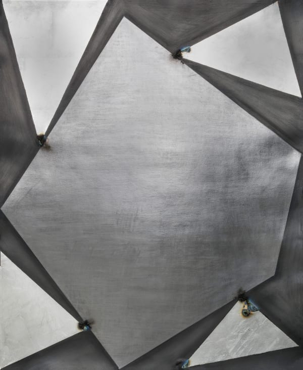 David Goldes Ag-C #38 (Surround), 2019 Graphite on Black Gessoed Paper, Silver Leaf, Electrified with 15,000 volts © David Goldes. Courtesy of the artist and Yossi Milo, New York. High-Resolution Image