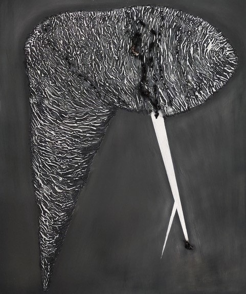 David Goldes Strike, 2023 Graphite Covered Relief Surface, Graphite, Black Gesso on Paper, 15,000 volts © David Goldes. Courtesy of the artist and Yossi Milo, New York. High-Resolution Image