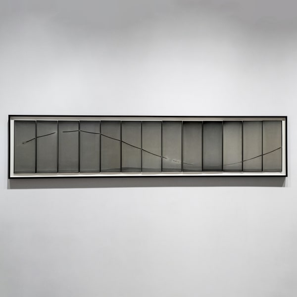 Chris McCaw(American, b. 1971) Sunburned GSP#492 (24 hours), 2012 Unique Gelatin Silver Paper Negative Dimensions, each element: 20" x 8" Dimensions, overall: 19 7/8" x 104" Framed: 23 5/8" x 107 3/4" x 1 7/8"  (CM304)