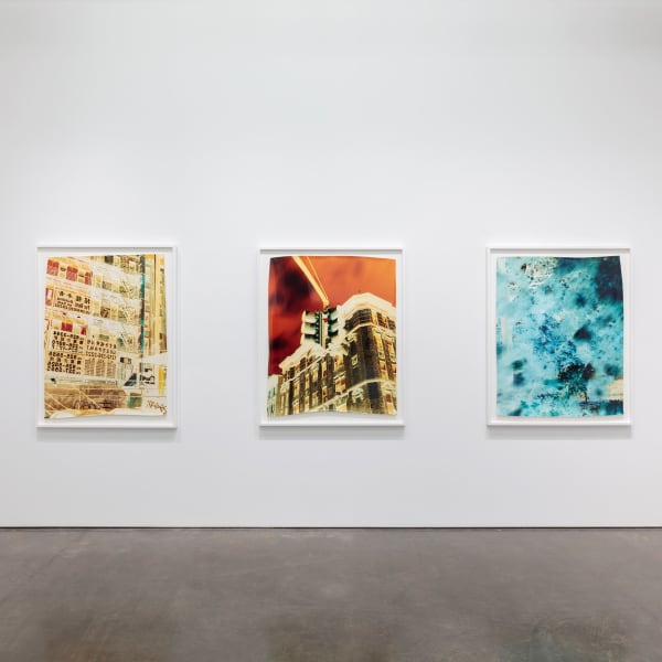 Installation View | John Chiara: Pike Slip to Sugar Hill  Featured Artworks:  John Chiara (American, b. 1971)  Forsyth Street near Canal Street, Variation 2, 2018  Negative Chromogenic Photograph  Approximately 50" x 40" (127 x 101.5 cm)  Framed: 55 3/8" x 42 5/8" (140.5 x 108.5 cm)  Signed and Dated Verso in Pencil  Unique  (JChi.19864)  John Chiara (American, b. 1971)  East 2nd Street at Avenue C, 2018  Negative Chromogenic Photograph  Approximately 50" x 40" (127 x 101.5 cm)  Framed: 54 1/8" x 44 5/8" (130 x 113.5 cm)  (JChi.19862)  John Chiara (American, b. 1971)  St. Nicholas Avenue at W141st Street, Variation 3, 2018  Negative Chromogenic Photograph  Approximately 50" x 40" (127 x 101.5 cm)  Framed: 54 1/8" x 44" (137.5 x 112 cm)  Signed and Dated Verso in Pencil  Unique  (JChi.19834)