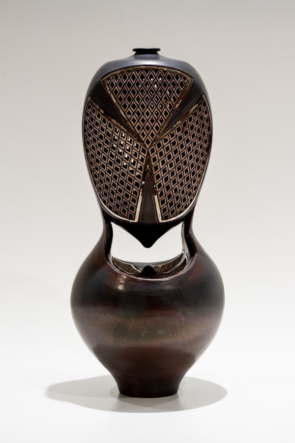 Ibrahim Said (Egyptian, b. 1976) Floating Vase 21, 2023 White Earthenware 19" x 9 1/4" x 8 5/8" (48.5 x 23.5 x 22 cm) (ISa.23954)