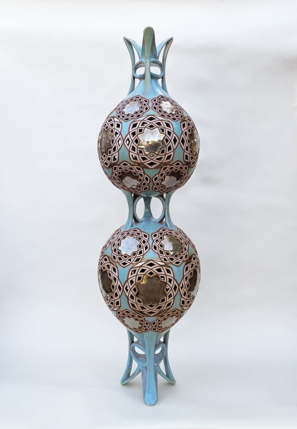 Ibrahim Said (Egyptian, b. 1976) Egyptian Palm, 2024 White Earthenware 41 3/4" x 12 1/2" x 12 1/2" (106 x 32 x 32 cm) (ISa.24448)