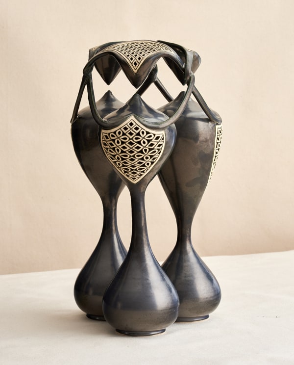 Ibrahim Said (Egyptian, b. 1976) Embrace, 2021 White Earthenware 17" x 9" x 9" (43 x 23 x 23 cm) (ISa.22740)