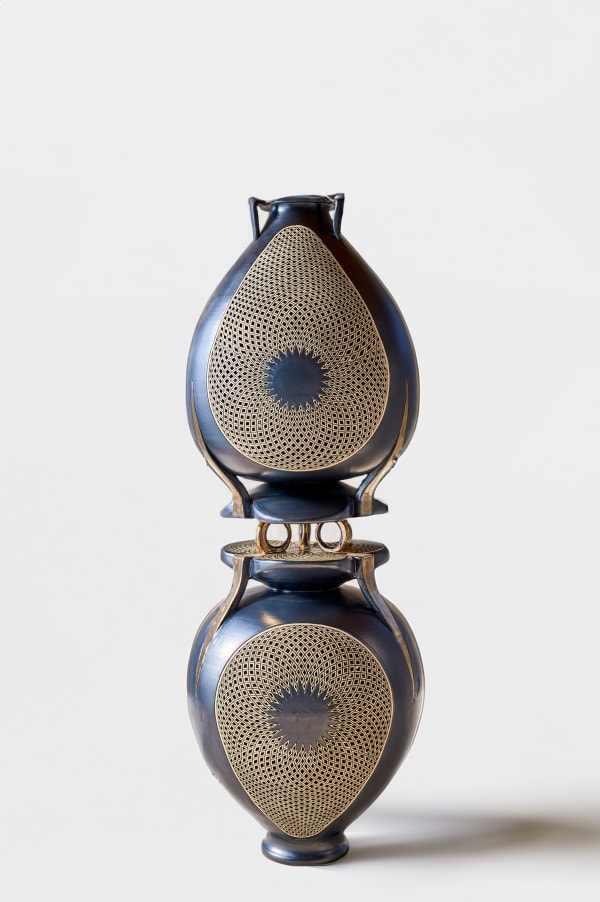 Ibrahim Said (Egyptian, b. 1976) Gold Rings, 2021 White Earthenware 57 1/4" x 23" x 23" (145.5 x 58.5 x 58.5 cm) (ISa.24499)