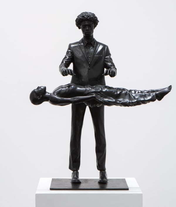 Shikeith (American, b. 1989) O' my body, make of me always a man who questions!, 2025 Bronze 35 3/4" x 28 3/4" x 18 1/2" (91 x 73 x 47 cm) Edition of 5 plus 2 artist's proofs