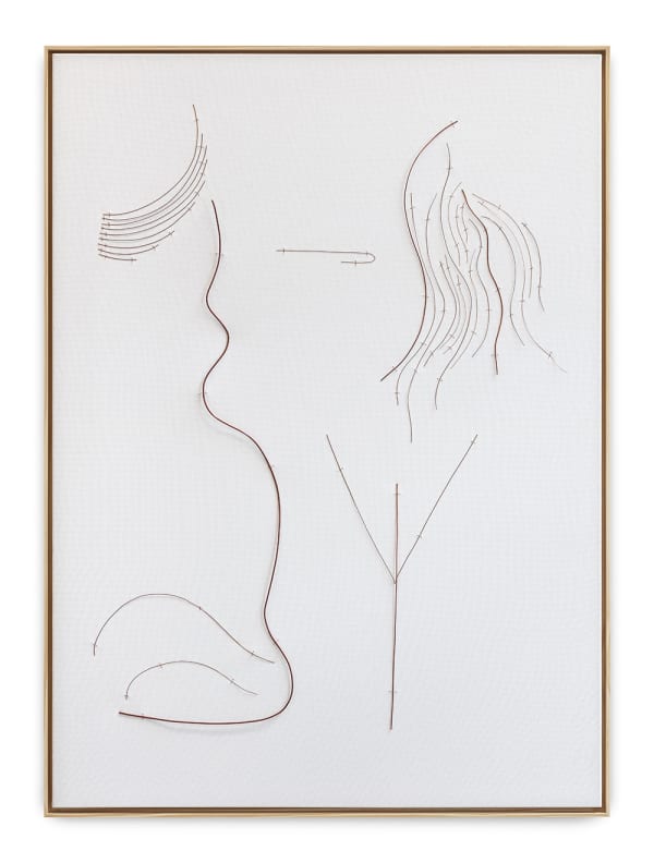 Rebeca Carapiá Caderno 3 - Tela 4 (da série Como colocar ar nas palavras), 2020 Cobre sobre tela Copper on canvas 110 x 80 cm