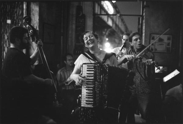 Jeanette Lewicki and klezmer musicians, Café Moto, Williamsburg, Brooklyn, July 12, 2005 2015, printed 2022 Gelatin silver print with selenium tone Edition of 20 plus 1 artist's proof (WMS002)