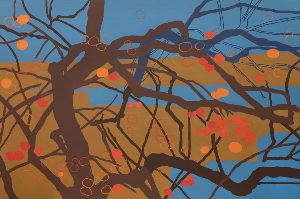 Caquizeiro alive, 2021. Óleo e cera sobre tela (Oil and wax on canvas). 140 x 210 cm