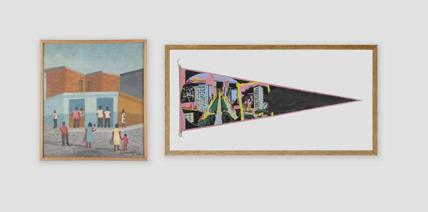 LORENZATO Venda, 1980 Óleo sobre tela e madeira 35 x 31 cm BRUNO FARIA Lembranças de Paisagem I Belo Horizonte, 2020 Pintura e serigrafia sobre tecido 32 x 61,5 cm