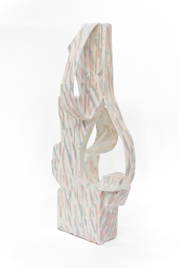 Goldstein Whitestripepattern 25 5X12X10 Papermachefoamoilandacrylicpaint 2017 View1