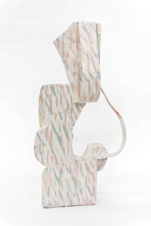 Goldstein Whitestripepattern 25 5X12X10 Papermachefoamoilandacrylicpaint 2017 View2