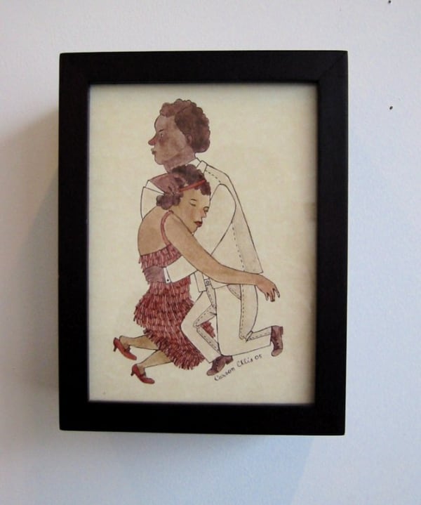 Untitled Carson Ellis Ink Watercolor On Mat Board