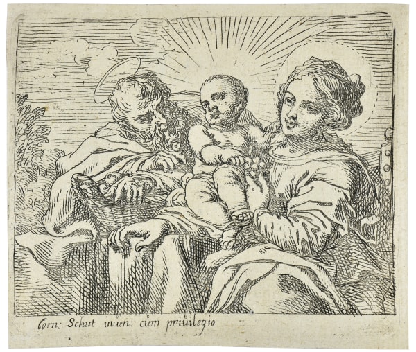 Cornelis Schut (Antwerp 1597 - 1655) The Holy Family etching on laid paper 92 x 105 mm