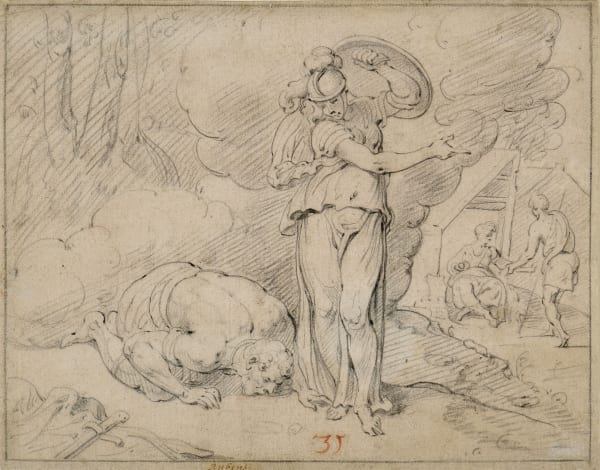 Theodoor van Thulden ('s-Hertogenbosch 1606 - 1669), Minerva and Odysseus on Ithaca