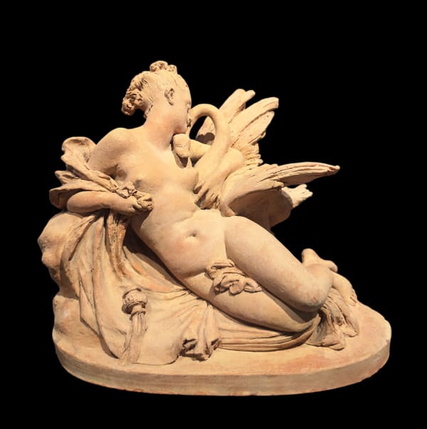 Jacques de Braekeleer (Antwerp 1823 - 1906) Leda and the Swan terracotta height 22 cm signed and dated 'J. De Braekeleer 1874'