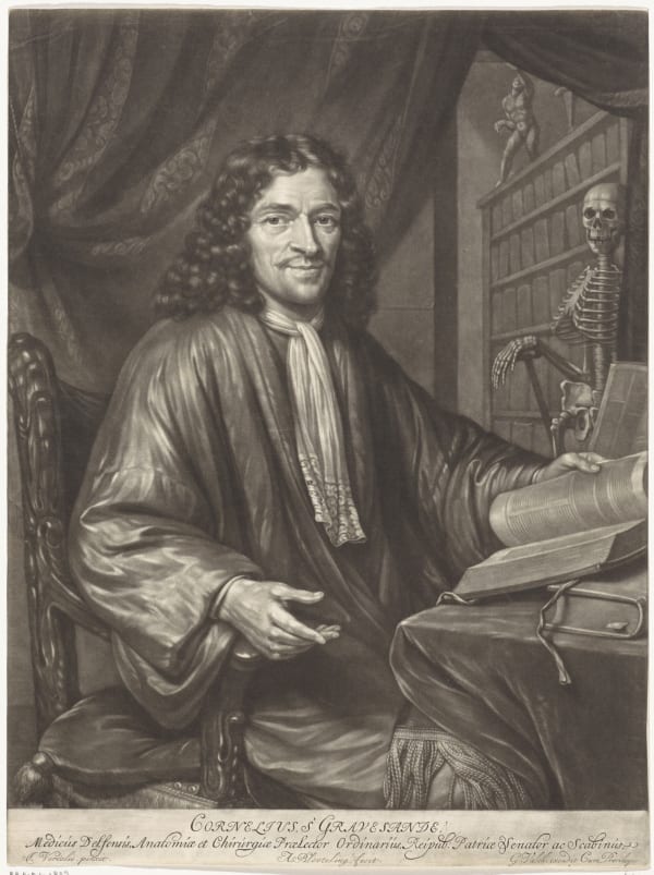 Abraham Bloteling (Amsterdam 1640 - 1690) after Johannes Verkolje (Amsterdam 1650 - 1693 Delft) Portrait of Cornelis Cornelius 's-Gravesande mezzotint on paper, third state (of four) 365 x 277 mm