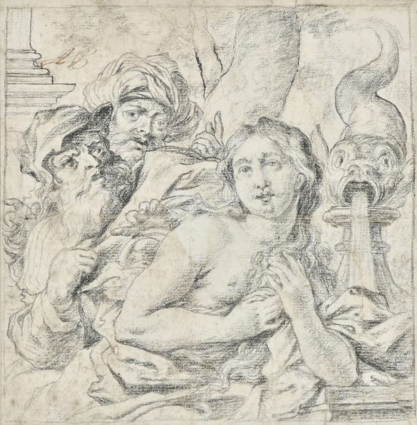 Cornelis Schut (Antwerp 1597 - 1655) Susanna and the Elders graphite and black chalk on laid paper 153 x 195 mm