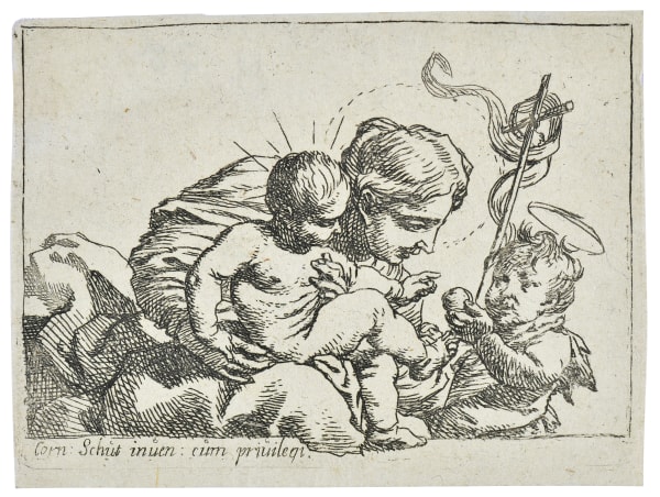 Cornelis Schut (Antwerp 1597 - 1655) The Virgin and Child with the Infant Saint John etching on laid paper 69 x 99 mm