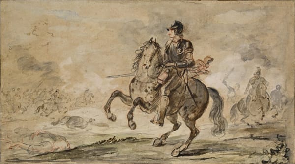 Pieter Snayers (Antwerp 1592 - 1667 Brussels), A Mounted Soldier on a Battlefield