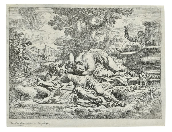 Cornelis Schut (Antwerp 1597 - 1655) Pyramus and Thisbe etching on laid paper 178 x 233 mm