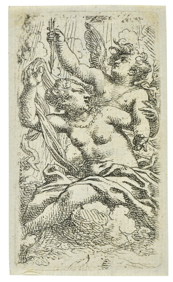 Cornelis Schut (Antwerp 1597 - 1655) Venus and Cupid etching on laid paper 104 x 56 mm