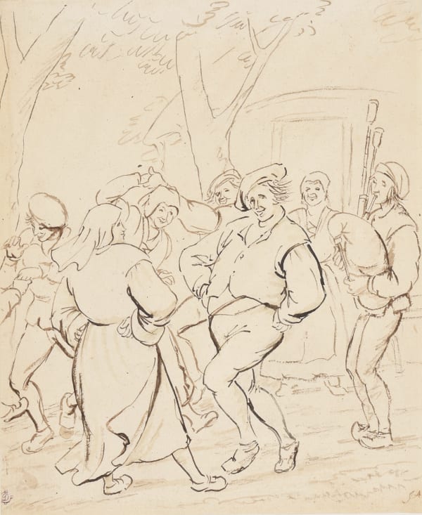 Joos van Craesbeeck (Neerlinter ca. 1605 - 1661 Brussels), A Group of Dancing Peasants