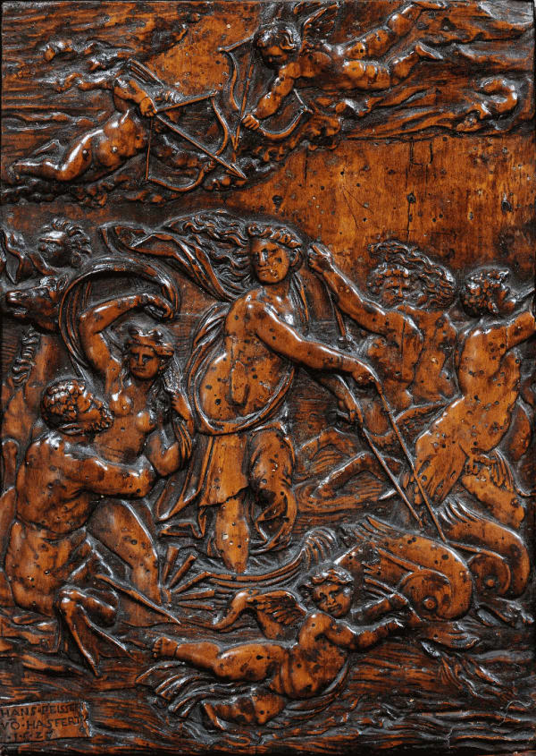 Hans Peisser (Hassfurt 1506 – after 1571) Galatea fruitwood 30 x 20 cm signed ‘Hans.Peisser’ and dated ‘ VO. Hasfert 1525(?)’