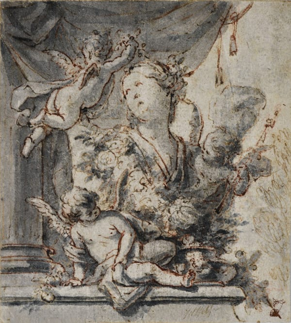 Jacob de Wit (Amsterdam 1695 - 1754), A Preparatory Drawing for 'Liefde Triompheert'