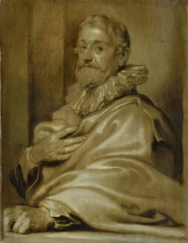 Sir Anthony van Dyck (Antwerp 1599 - 1641 London) (workshop), An ‘en brunaille’ portrait of Pieter I de Jode