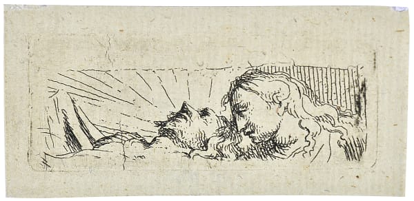 Cornelis Schut (Antwerp 1597 - 1655) The dead Christ with St John the Evangelist etching on laid paper 30 x 72 mm