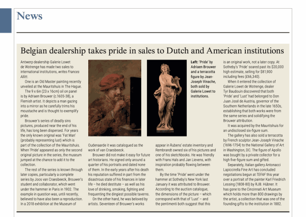 Belgian dealership takes pride in sales to Dutch and American institutions