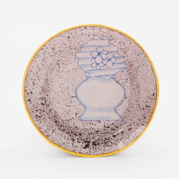 Splatter plate with flowers