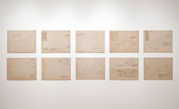 Installation view of Dennis Oppenheim: 1968: Earthworks and Ground Systems, May 31 - July 14, 2012 at Haines Gallery, San Francisco