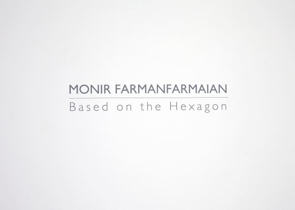 Installation view of Based on the Hexagon: The Recent Drawings of Monir Farmanfarmaian, May 7 - June 27, 2015 at Haines Gallery, San Francisco