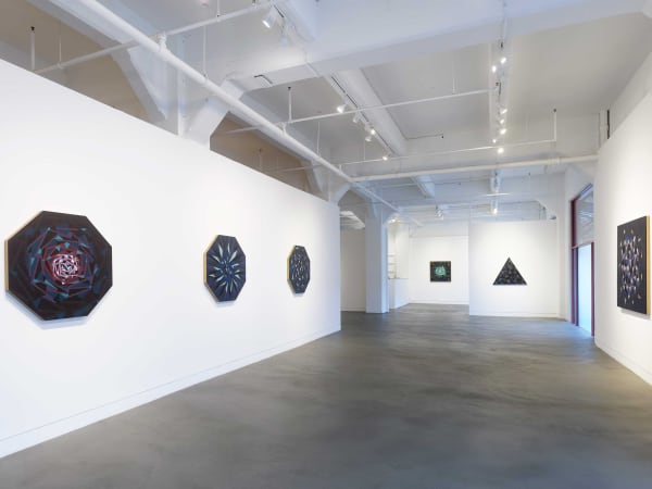 Installation view of Adia Millett: Reflections on Black, January 16 - March 9, 2024 at Haines Gallery, San Francisco Photo: Robert Divers Herrick